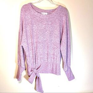 SATURDAY SUNDAY ANTHROPOLOGIE PEYTON BRUSHED LIGHT RASPBERRY PINK SWEATER XS NWT